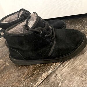 UGG Black Suede Fur-Lined Boots